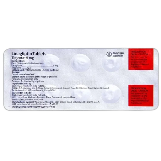 trajenta 5mg tablet 10's